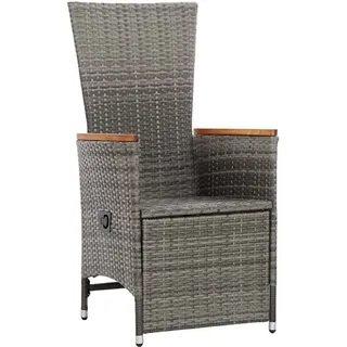 vidaXL Polyrattan Liegestühl 58 x 62 x 108 cm grau 2 St.