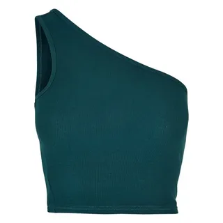 URBAN CLASSICS Ladies Cropped Asymmetric Top in Blau, Größe M