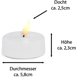 Novaliv, LED Kerzen, 20er Sparset LED Teelichter groß - LED Kerze warmweiß mit 3D Flammenflackern - 5,8cm Teelichter (20x)