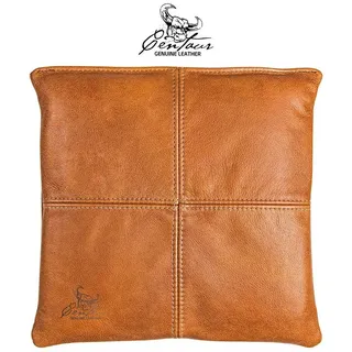 Centaur Sitzkissen aus echtem Leder, Sitzkissen, Hochwertiges Leder, echtes Rindleder, Antirutschfunktion, Handarbeit braun 35 cm x 35 cm