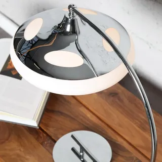 cagü Design Retro Art Deco Tischlampe LATERNA Weiß aus Glas 45cm Höhe