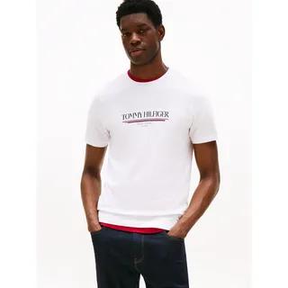 Tommy Hilfiger T-Shirt TOMMY HILFIGER "BRAND LOVE HILFIGER TEE", Herren, Gr. XXL, weiß, Single Jersey, Obermaterial: 100% Baumwolle, regular fit, Rundhals, Shirts T-Shirt
