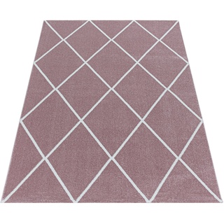Teppich RIO 4601, Ayyildiz Teppiche, rechteckig, Höhe: 8 mm, Wohnzimmer rosa 80 cm x 150 cm x 8 mm