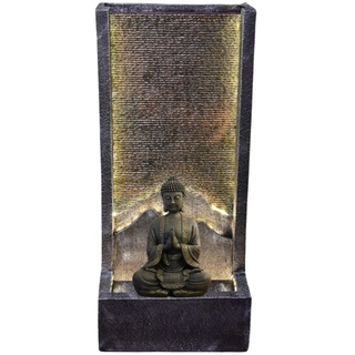 XL Gartenbrunnen mit Abnehmbarer Buddha-Statue - Wasserwandbrunnen mit Relief Außen- und Innenbereich - Zen und dekorative Atmosphäre in Ihrem Außenbereich - H 100 cm - Zen'Light