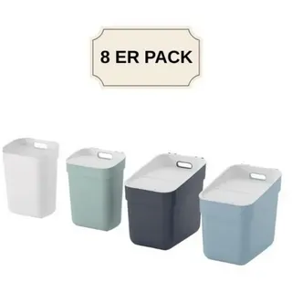 Curver Mülleimer Set 10 l Weiß/Grün/Blau/Grau