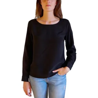 Posh Gear Seidenbluse Damen Bluse Rotondoseta aus 100% Seide schwarz M