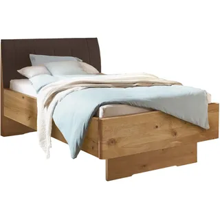 Wiemann Holzbett WIEMANN "Cardiff, Bettgestell, Bettrahmen, teilmassiv, mit Polsterkopfteil", bianco, eiche teilmassiv, B:120cm L:200cm, Betten, Fußteil aus Massivholz, verschiedene Größen