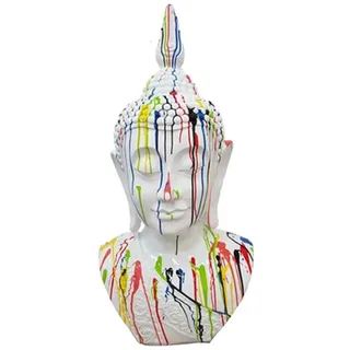 Xlmoebel Buddhafigur Buddha Malaysia Moderne Skulptur Garten Figur 117cm Dekorativ, Made in Europa weiß