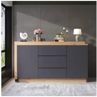 Odikalo Schreibtisch Eckschreibtisch Sideboard Faltbar (Schreibtisch mit feststellbaren Rollen – multifunktionales Design, 4 cm dickere, drehbare Tischplatte, fest arretierbar, Eiche, Faltbarer Schreibtisch, Eckschreibtisch, Sideboard,Dicke Materialie), Breite 50cm grau