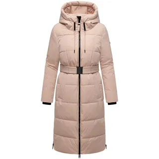 Navahoo Steppmantel Herbstnebel 14 langer Damen Wintermantel mit Taillengürtel orange XL (42)