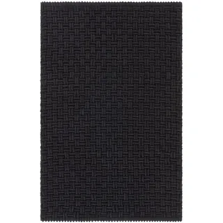JOTEX Panama Badteppich aus Baumwollgewebe, Schwarz, 80 x 120 cm