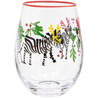 Maturi Weinglas ohne Stiel, handbemalt, Zebra, 530 ml, in Geschenkbox (470391)