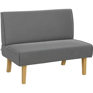 Homcom 2-Sitzer Sofa Cord-Optik Grau