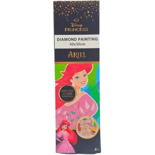 Diamond Painting Disney Princess Ariel | Diamant Malset für Erwachsene & Kinder 40x30 cm | DIY Bastelset Mädchen ab 8 Jahre | Glitzerndes Mosaik Bild zum Selbermachen