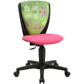 TOPSTAR S'cool 3 Kinderdrehstuhl mit Motivstoff – ergonomischer Schreibtischstuhl für Kinder – höhenverstellbar, mitwachsend, Top Preis-Leitung, GS-geprüft – Motiv Flowers