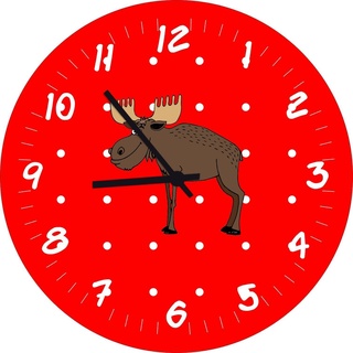 ShirtInStyle Kinderzimmeruhr mit Tiermotiv Hirsch Elch Geschenk Uhr Kinder Handmade Wanduhr Wunschtext Name, 20cm, Rot
