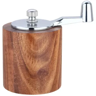 WOTZOV Pfeffermühle mit Handkurbel, Holz, einstellbare Grobheit, manuelle Pfeffermühle für die Küche, Meersalzmühle, Mahlwerkzeug mit Langer Kurbel