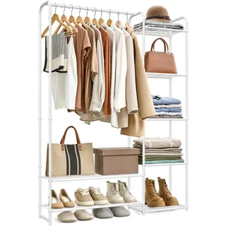Songmics Garderobenständer 29 x 112 x 158,4 cm Mattweiß