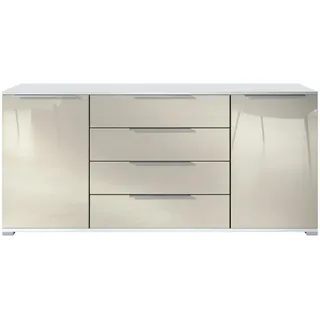 Vladon Linio V2 166,5 x 75,5 x 35 cm Weiß matt / Creme Hochglanz / Gelb