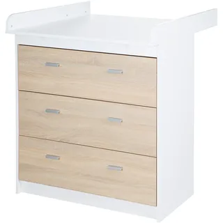 roba Wickelkommode mit abnehmbarem Wickelansatz „Gabriella“, bicolor, 3 Schubladen, Wickelhöhe 90 cm