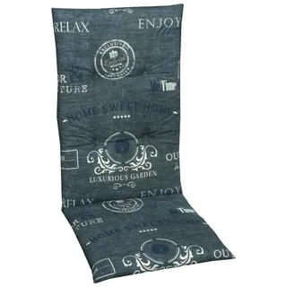 GO-DE Hochlehnerauflage 15225 blau Gartenstuhl Auflagen Kissen Polster Einlage Made in Germany, für Hochlehner-Stühle blau