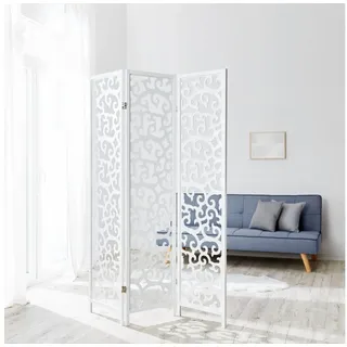 Homestyle4u Paravent in Weiß 130x175 cm 895