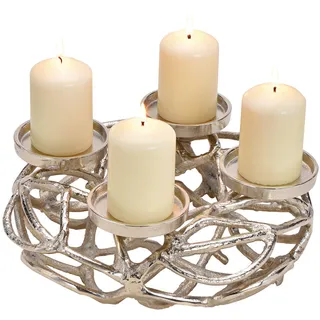 Adventskranz aus Metall Alu Silber D: 30 cm - Weihnachtsdeko, Adventsdeko