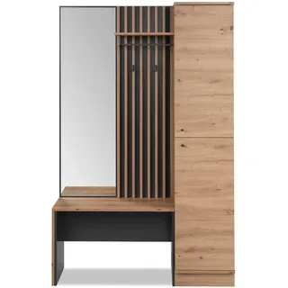 Finori Medan Kompaktgarderobe 122x190x37 grau