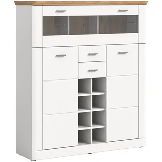 xonox.home Barschrank 124 x 140 x 37 cm Weiß