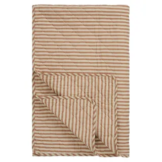 Ib Laursen Tagesdecke Ib Laursen - Decke Quilt Wohndecke 130x180cm Sand Siena Gestreift braun