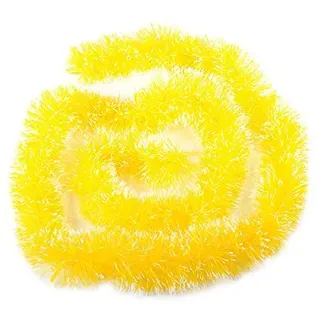 SYSUII 6 PCS Weihnachten Lametta Girlande, 2m Weihnachtsbaum Lametta Girlande Weihnachtsbaum Deko Lametta Weihnachtsgirlanden Baumschmuck Glänzend Weihnachtsbaum Ornamente-Gelb