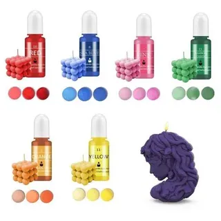 Bolosa Kerzenfarbe, Kerzenwachs Farbe, 6 Wachs für Kerzen, Kerzenwachs Zum Gießen Hochkonzentrat Flüssiger, Kerzen Farbe für Sojawachs, Paraffinwa