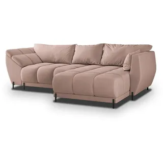 Masseno Ecksofa, Rosa, Holz, 4-Sitzer, L-Form,L-Form, 287x182 cm, Wohnzimmer, Sofas & Couches, Wohnlandschaften, Ecksofas