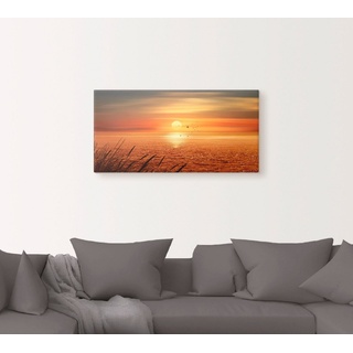 Artland Wandbild Sonnenuntergang über dem Meer, Sonnenaufgang & -untergang (1 St), als Leinwandbild, Poster, Wandaufkleber in verschied. Größen orange 150 cm x 75 cm