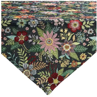 Erwin Müller Mitteldecke Mitteldecke "Blumen", Jacquard Blumen blau|bunt