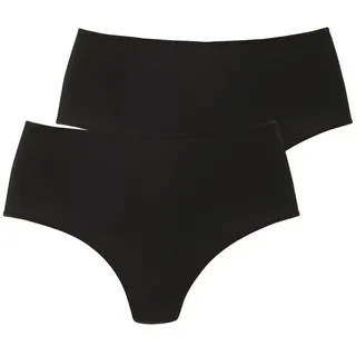 LASCANA High-Waist-String (2er-Pack) aus weicher und hoch elastischer Microfaser schwarz 44/46
