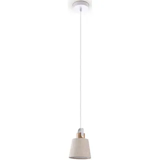 Pendelleuchte PACO HOME "MARTA" Lampen Gr. Ø 15 cm Höhe: 21 cm, weiß (weiß creme) Pendelleuchten und Hängeleuchten Wohnzimmer Esszimmer Industrial Design E27 Stoffschirm 1,5m Kabel