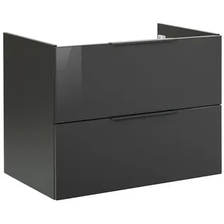 Fackelmann Waschtischunterschrank Luna 2 Schubladen 80 x 60,2 x 48,8 cm Anthrazit
