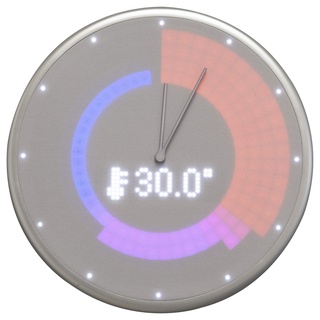 Glance NeXtime - intelligente Wanduhr, Bluetooth - Datenübertragen, Clock, smarte Wanduhr, Smart Clock, LED Anzeige, für iOS und Android, Silber, 22,8 x 22,8 x 3 cm, GC-EU-SLV01