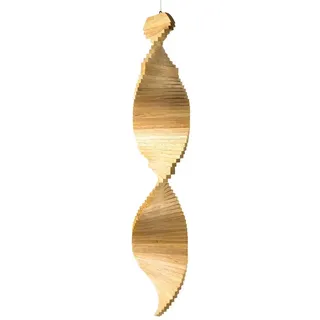 WORU Windspiel Holz-Windspiel Spirale – Naturdeko für Garten, Balkon & Terrasse 80 cm