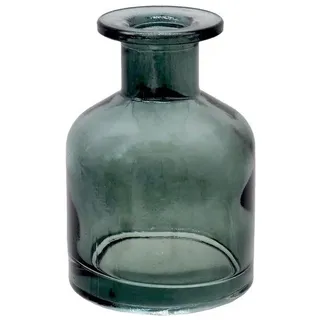 ZauberDeko Dekovase Vase Glasvase Dunkel Grün Klein Blumenvase Dekovase 6,5cm Ø und 10cm H