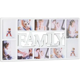 Relaxdays Bilderrahmen Familie Collage weiß 72x36 cm 1 St.