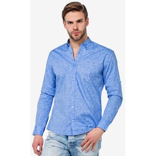 Cipo & Baxx Langarmhemd mit schickem Paisley-Design blau S