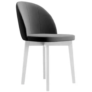 Beautysofa Polsterstuhl Luxor (Holzbeine in Weiß, Schwarz oder Buche,gepolsterte Sitz), Esszimmer Holzstuhl im modernes Design grau