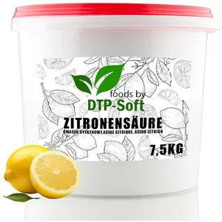 Premium Zitronensäure pulver im Eimer | Zitronensäure im Eimer | Zitronensäure Pulver für den Lebensmittelkontakt E330 TOP (7,5kg)