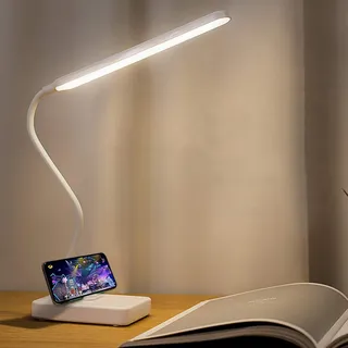 MAYTHANK Kabellose Wiederaufladbare LED Schreibtischlampe Leselampe Akku 2400mah, Kleine Tragbare Tischlampe Aufladbar Batteriebetrieben Dimmar Touch 3 Farb Nachttischlampe Kinder