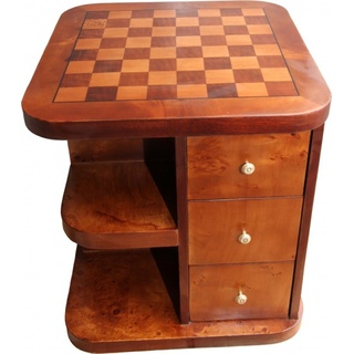 Casa Padrino Art Deco Spieltisch Schach / Dame Mahagoni Mod2 L 50 x B 50 x H 55 cm - Möbel Antik Stil Barock