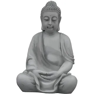 Xlmoebel Buddhafigur Handgefertigte Buddha Statue aus Stein für Garten und Terrasse (Buddhafigur), Hergestellt in Europa weiß