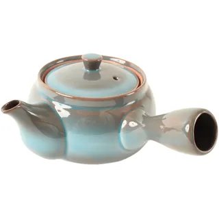 Mino ware SYK010 Teekanne aus japanischer Keramik, Kyusu mit Teesieb, hergestellt in Japan (Import aus Japan), Blau und Braun