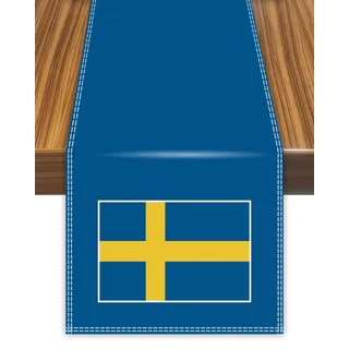 Tischläufer, schwedische Flagge, Tischdecke für Esszimmer, Heimdekoration, 30 x 180 cm